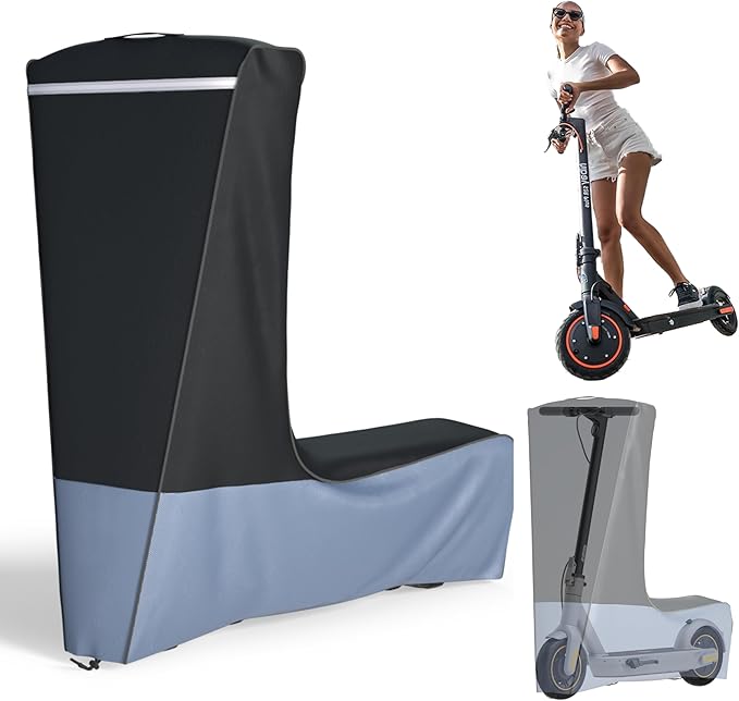 Electric Scooter Cover (300W-800W) - All Season Universal Fit, Better Fit Design,Heavy Duty Oxford Fabric,Dustproof Windproof Protection, (Black Grey)（47X24X45