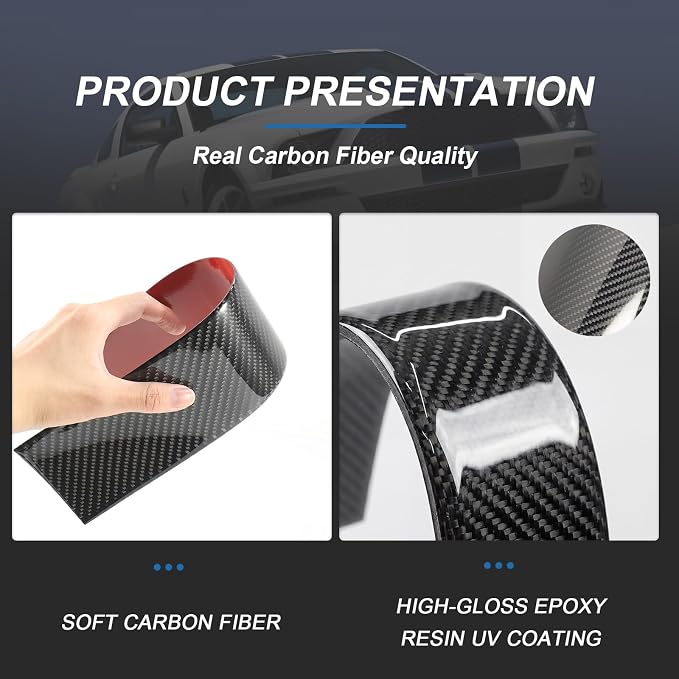Real Carbon Fiber Interior Trim Kit Compatible with Ford Mustang 2005-2009, Interior Decor Sticker Accessories
