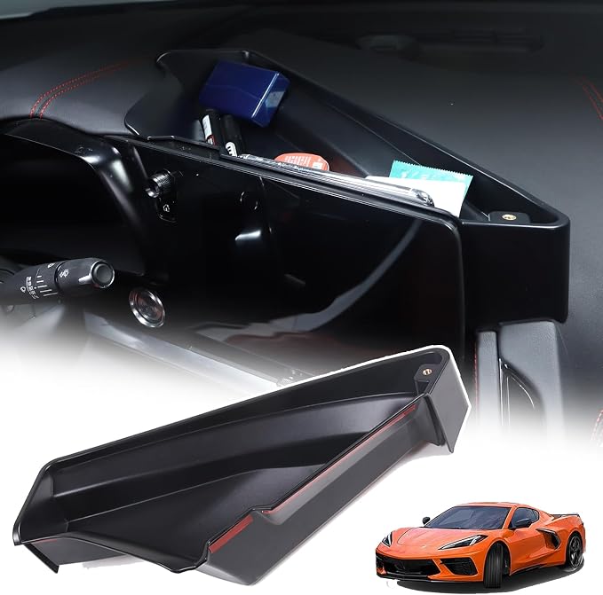 Sekhyna Navigation Screen Back Storage Box Compatible Chevrolet Corvette C8 2020-2025,Dash Organizer Tray,Center Console Phone Insert Auxiliary Storage Tray Interior Accessories (Without Phone Mount)