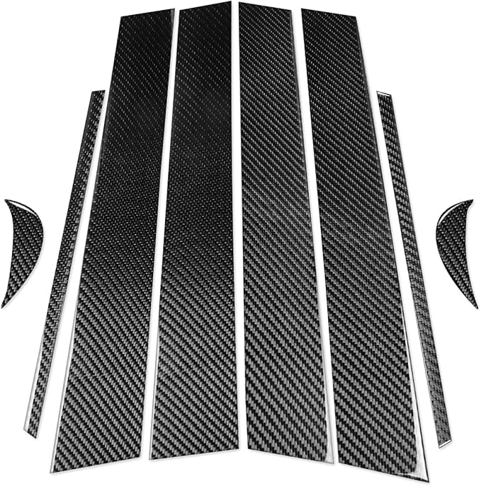 NVCNX Real Premium Carbon Fiber for Toyota Camry Accessories 2018-2024 2019 2020 2021 2022 2023 SE/LE/XSE/XLE/SE Nightshade/L/TRD Gas Hybrid Car Window B C Pillar Post Cover Exterior Trim Sticker 8PCs