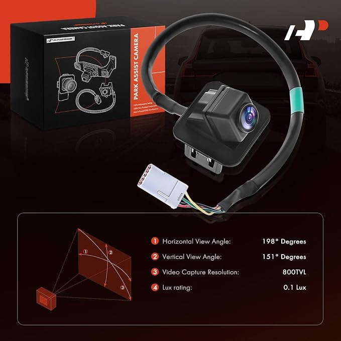 A-Premium Rear View Backup Camera Compatible with GMC | Parking Camera for 2017 2018 2019 Acadia with Surround View- Replace# GM1960150