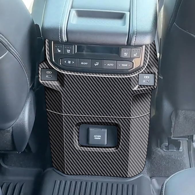 Rear Air Condition Vent Outlet Rear Defense Kick Outlet Compatible with Toyota Grand Highlander 2024 2025 2026 Fit for 2024-2026 Grand Highlander ABS Accessories(Carbon Fiber)