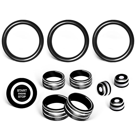 for Nissan Sentra 2025 2024 2020-2023 Accessories Knob Cover Set - Volume Tune Knob Covers, Air Conditioner, Air Vent Outlet Rings/Covers Push Start Stop Button Ring Trim for Sentra, 12Pcs (Black)