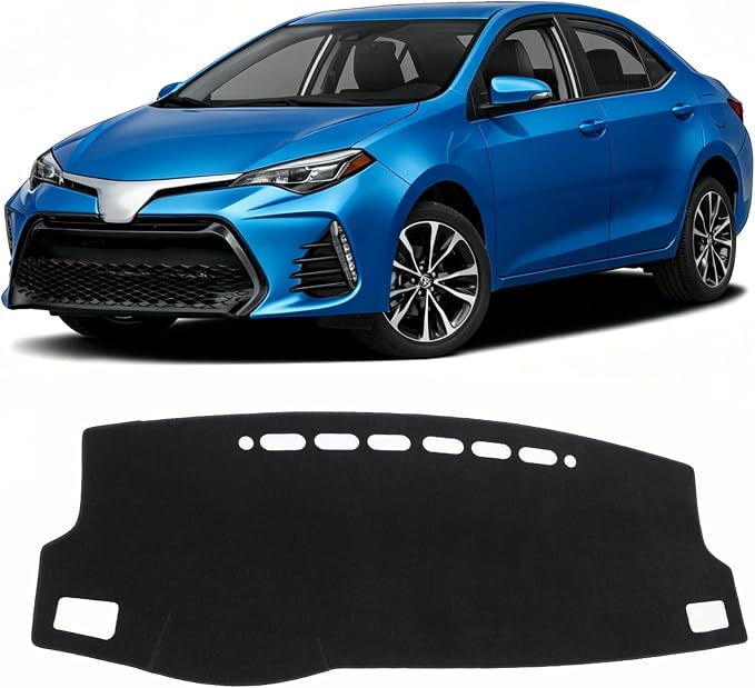 KUST Black Dash Cover for Toyota Corolla 2014-2017 2018 Left Hand Driving Dashboard Cover Non-Slip Center Console Dash Cover Interior Accessories for Corolla Custom Fit Dash Mat No Glare