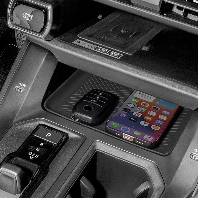 2Pcs 2026 RAV 4 Center Console Organizer Tray &Wireless Charging Anti-Slip Compatible with Toyota 2026 RAV 4 XSE GR Sport Hybrid Limited XLE Woodland 2026 RAV4 Interior Accessories Silicone