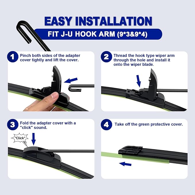 OEM QUALITY 16" + 16" Premium All-Seasons Stable And Quiet Windshield Wiper Blades(Set of 2)