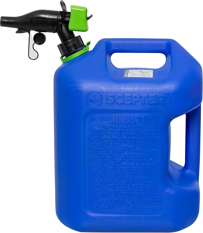 Scepter FSCK552 Fuel Container with Spill Proof SmartControl Spout, Blue Kerosene Can, 5 Gallon