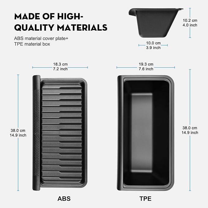 2PCS Under Seat Storage Box for 2026 Tesla Model Y Juniper,Hidden Organizer Tray Underseat Bins with Lid Cover for 2025-2026 Tesla New Model Y Juniper (Launch Series) Interior Accessories