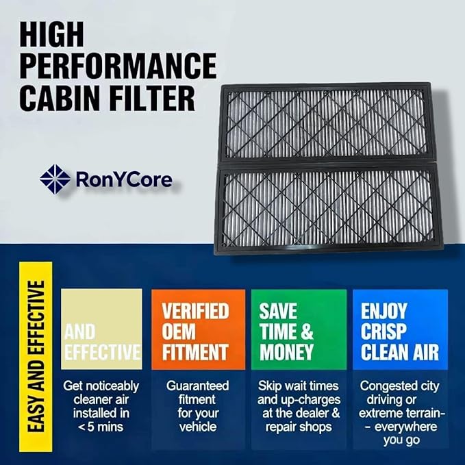 Cabin Air Filter for Tesla Model Y 2020-2024, HEPA & Activated Carbon Air Purification, Easy Installation Replacement for 1658375-00-A