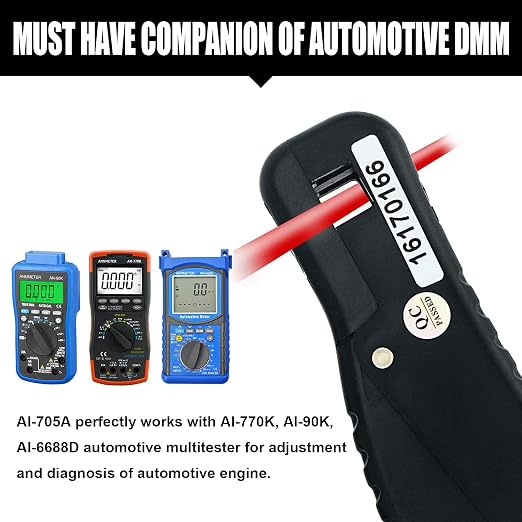 AIOMEST Digital Gasoline Inductive Tachometer, AN-705A RPM Signal Pick Up Lead Clamp Kit, Automotive Multimeter Accessory for Gas Engine Diagnosis