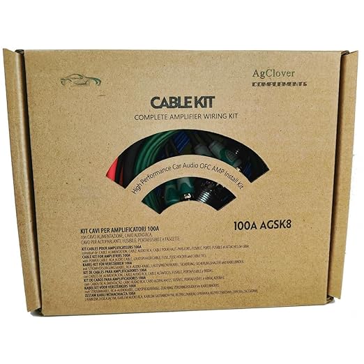 8 Gauge Amp Wiring Kit, 100% OFC Oxygen Free Copper Complete Amplifier Wire Installation Kit- Make Connections and Brings Power to Car Home and Marine Audio Systems