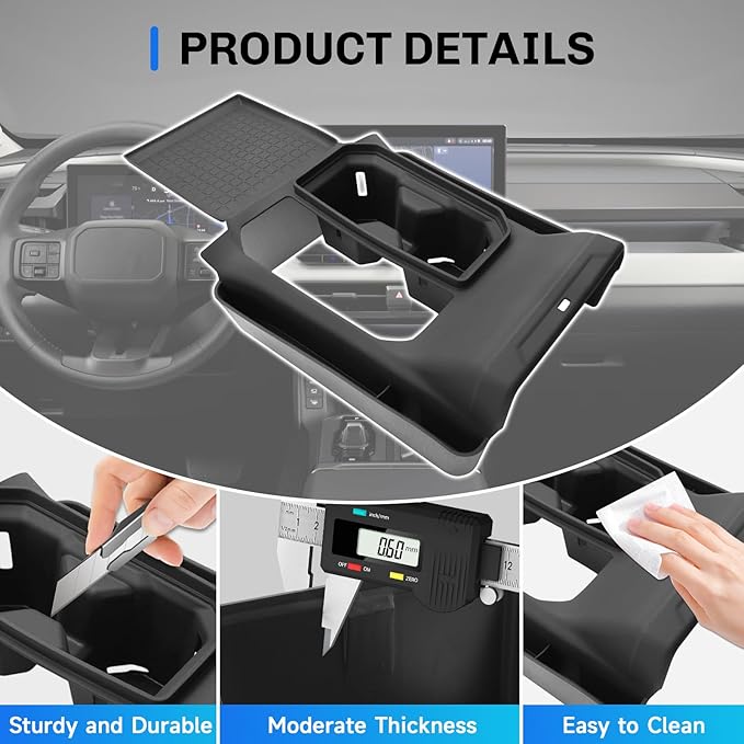 SXCY for 2026 Toyota RAV4 Gear Shift Panel Cover Silicone Central Control Trim for 2026 Toyota RAV4 Accessories Front Console Shift Panel Protector w/ 2 Side Pockets w/Anti-dust Protective Mat