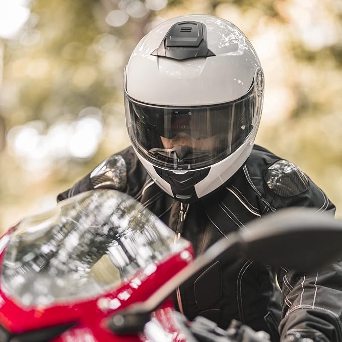 ILM Adult Motorcycle Modular Full Face Helmet Flip up Dual Visor DOT Approved Model 159(White,XX-Large)