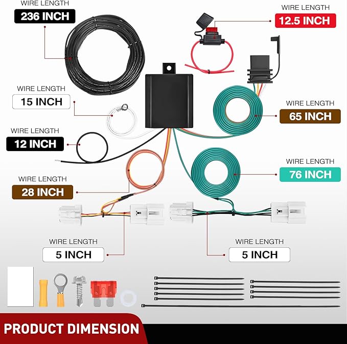 Nilight 4 Pin Trailer Wiring Harness Kit 56033 Custom for 2008 2009 2010 2011 2012 2013 2014 2015 2016 2017 2018 2019 2020 Nissan Rogue 2007-13 Infiniti G25 Q60 G35 G37 Sedan Tow Hitch