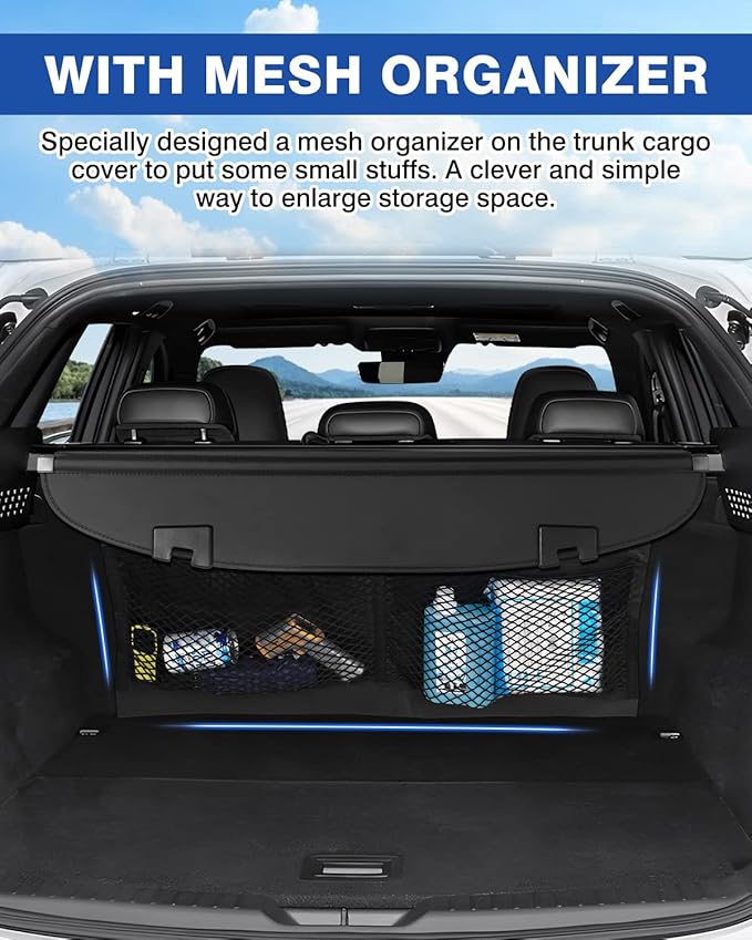 Autorder Upgraded Cargo Cover for Mazda CX-5 CX5 2017-2025 Accessories Trunk Shade Cover with Storage Cargo Net No Gap Retractable Security Shield Shade