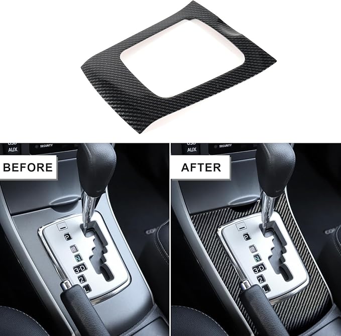 13 Pcs Carbon Fiber Interior Trim Cover Kit Compatible with Toyota Corolla 2009 2010 2011 2012 2013, AC Air Vent Cover Window Lift Switch Panel Cover Gear Shift Panel Cover