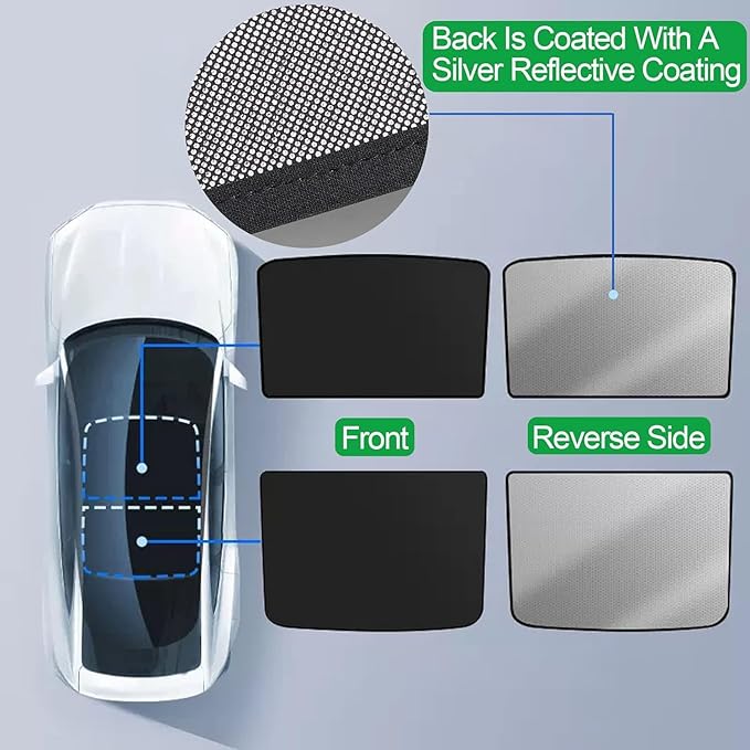 Tesla Model Y Sunshade Roof Never Sag Heat-Insulating, UV-Protective, Nano Ice-Crystal Coatings Interior Accessories for Tesla Model Y 2019-2024