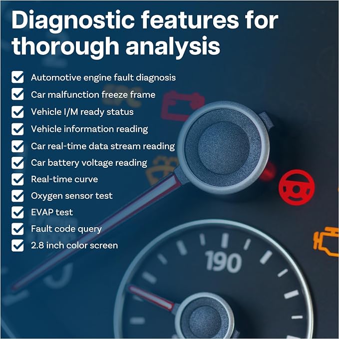 MMOBIEL OBD2 Scanner Diagnostic Tool - Car Code Reader for Check Engine Light, Reset, I/M Readiness, Freeze Frame, Mode 8 - Universal OBDII/EOBD Vehicle Diagnostic Scan Tool for All Cars