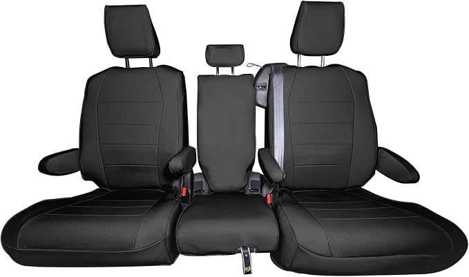 FH Group Custom Fit Car Seat Covers Specifically Made for 2021-2024 Toyota Sienna 8 Seater, Faux Leather Automotive Seat Covers - 2nd Row Black
