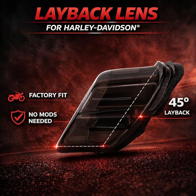 Eagle Lights Strobing LED Brake Light for Harley Davidson Motorcycles with Bottom License Plate Window - Smoked