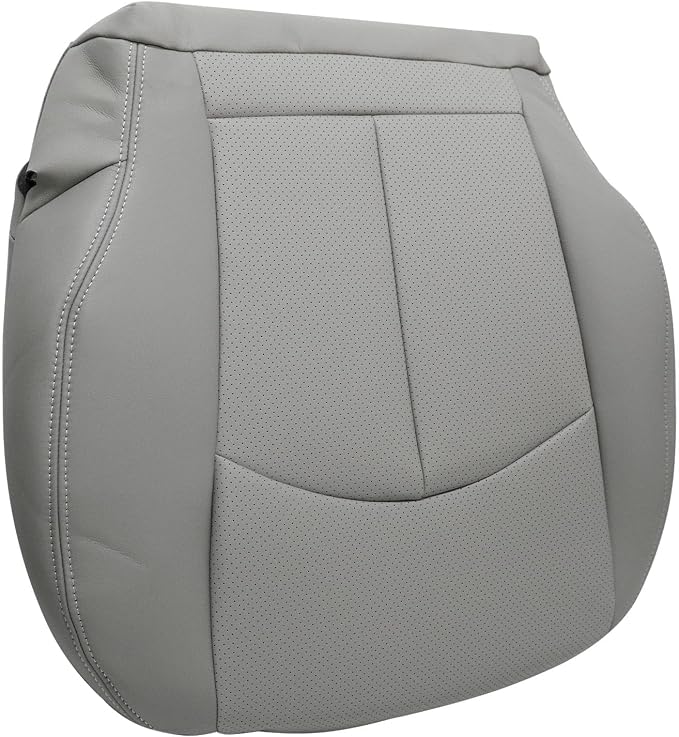 SecosAutoparts Gray Front Driver & Passenger Side Bottom Perforated Leather Replacement Seat Covers Compatible with Mercedes Benz E63 E280 E300 E320 E350 E500 E550 2003 2004 2005 2006 2007 2008 2009