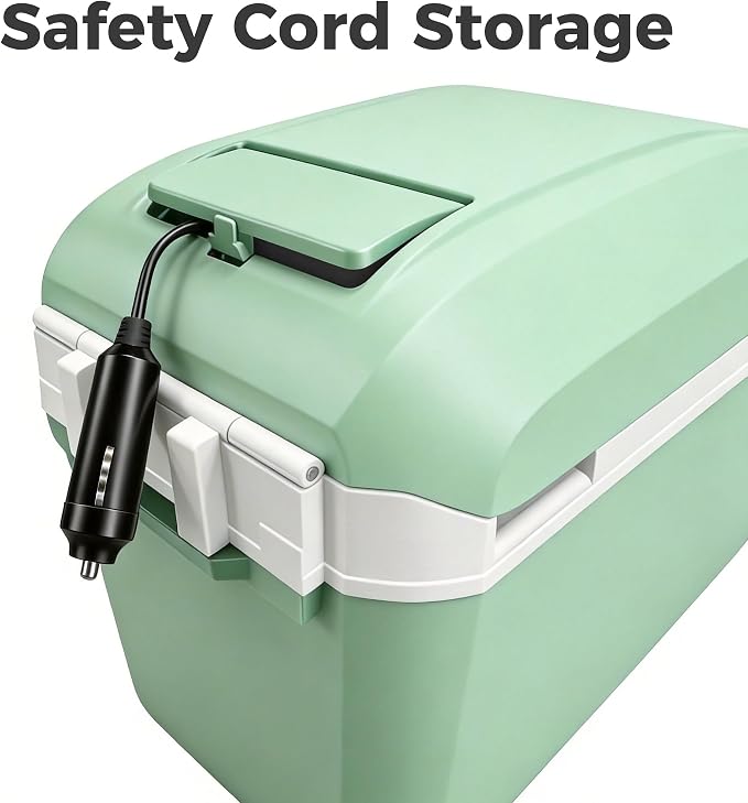 Iceblue Electric Cooler with Type-C, 8 Liter /11 Cans Mini Fridge with Belt, 9V Type-C Thermoelectric Dual-use Car Refrigerator, Car Fridge for Car, Dorm, Travel, Picnic, Gift - Green