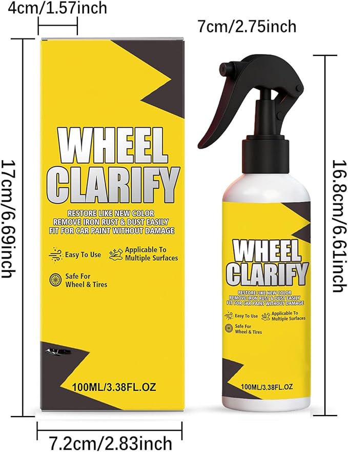 Automotive Rust Remover Spray, Car Wheel Clarify Rust Spray, Metal Parts Rust Removal, Multi Purpose Rust Removal and Rust Prevention Agent for Car Paint & Wheels Cleaning, Polishing and Care (3pcs)