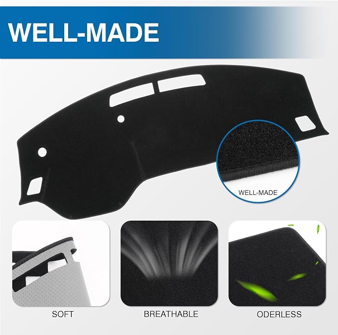 KUST Black Dash Cover for 2022-2025 2026 Nissan Pathfinder (NOT fit for Pathfinder Platinum 22-26) (Without HUD) Dashboard Cover Non-Slip Interior Accessories for Pathfinder Custom Fit Dash Mat