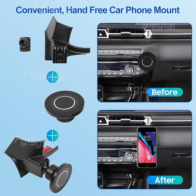Car Phone Mount Compatible with Toyota Supra GR A90 A91 MK5 2018-2026, Center Console Air Outlet Cell Phone Holder, Handsfree Air Vent Phone Stand, Style A
