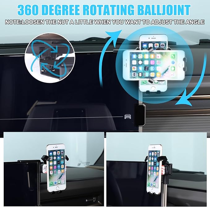 Car Phone Holder Mount for Hummer EV SUV Truck Accessories 2024 2025+ Right Side of Navigation Screen Rotatable Fixed Mobile Phone Holder Fit for iPhone Universally Smartphones (American Flag/C)