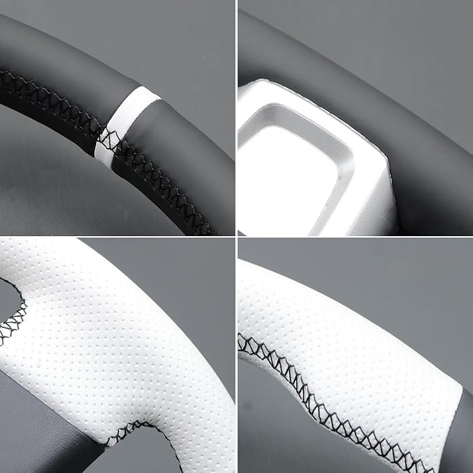 MEWANT Hand Stitch Steering Wheel Cover Wrap for Subaru WRX 2015-2021 / WRX STI 2015-2021 Steering Wheel Accessories for Subaru WRX