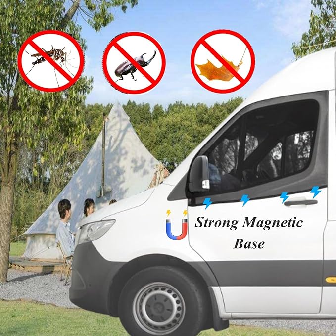 Magnetic Van Window Bug Screens, 2pcs Universal Caravan Front Door Bug Screen Breathable Truck Side Window Breathable Mesh Net for Sprinter Transit Metris Promaster and Other Vans (Universal)