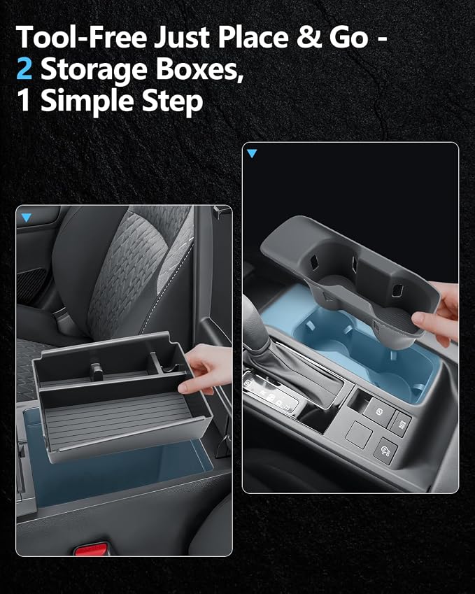 SKTU 2Pack for 2026 Nissan Sentra Center Console Organizer 2026+ Sentra (S/SV/SR/SL) Cup Holder & Console Tray 2026 Sentra Accessories Rubber Cup Holder ABS Insert Tray with Coin and Sunglasses Holder