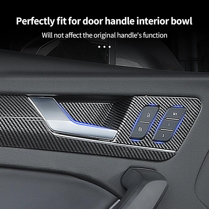 Door Lock Button Panel Cover Compatible with Audi Q5 2018-2025, Inner Door Lock Button Panel Cover for Audi Q5 Sportback, ABS Carbon Fiber Interior Trim, NO Memory Seat Button Trim