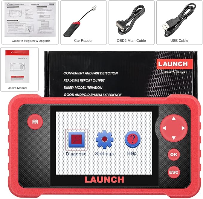 Launch Crp123 V2.0 Obd2 Scanner, 2026 Engine/Abs/SRS/Transmission Car Diagnostic Tool with Oil Reset/Throttle Adaption/SAS Relearn, Check Engine Code Reader, Lifetime Update Scan Tool