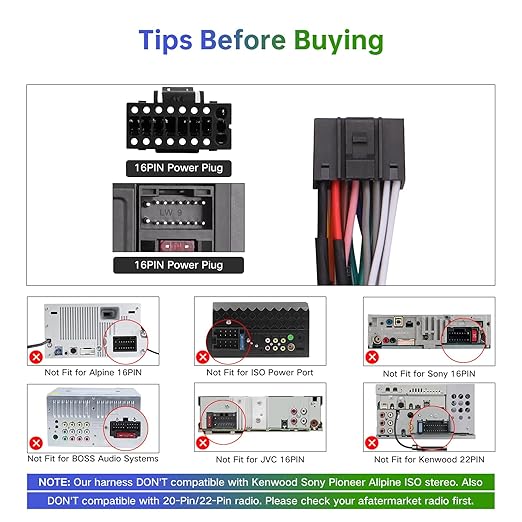 16PIN Car Radio Wiring Harness for Toyota Camry Sienna Corolla Avalon Tacoma 2018+ RAV4 2020, Aftermarket Stereo Wire Harness with CANBUS Adapter Support JBL, Backup Camera, SWC