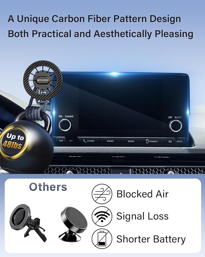 Phone Holder for Honda CR-V CRV 2023-2026/HR-V HRV 2023-2026/Pilot 2023-2026 Accessories 7/9-Inch Screen Fixed Clip, Magnetic Phone Mount Compatible with MagSafe, Magnets CR V Cell Phone Holder