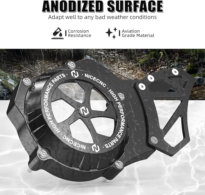 NICECNC Sprocket Protector Engine Crankcase Guard Compatible with Yamaha Blaster 200 YFS200 1988-2006, See Fitments, Replacement for 2XJ-15411-00-00 Black
