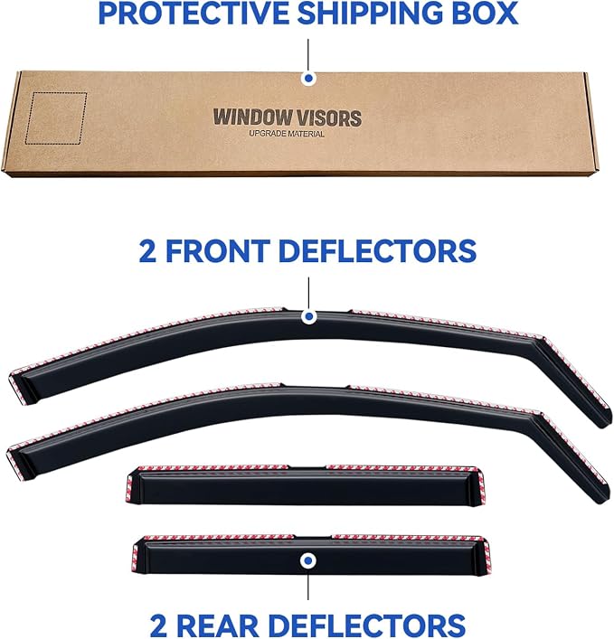 in-Channel Window Visors Rain Guards for 2018-2023 Chevy Traverse, Window Vent Wind Deflectors Visors Shades for 18-23 Traverse