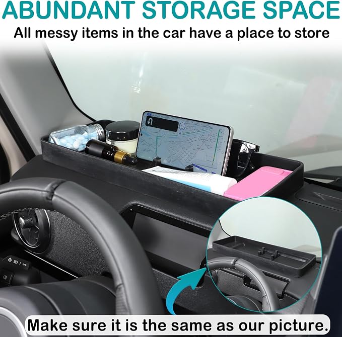 Auto Dashboard Storage Box Organizer Holder Tray Compatible with Ineos Grenadier 2020-2024 Car Center Console Dash Tray Storage Box Dashboard Interior Accessories