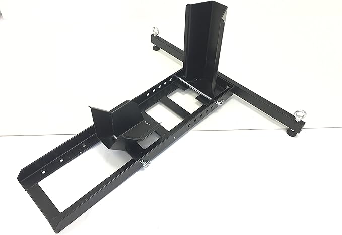 MaxxHaul Motorcycle Wheel Chock Heavy‑Duty Steel Front Tire Stand Fits 15" to 22" Wheels Self Locking Cradle for Trailers Garages and Shops 1800 lb Capacity Black Powder Coat (70271)
