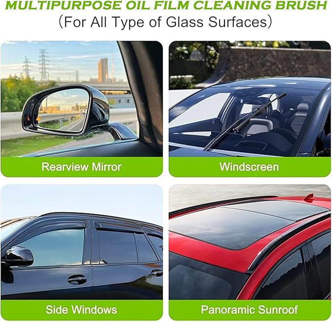 3 Pack Automotive Clear Vision Windshield Cleaner, Oil Film Cleaning Brush for Car Windows, Clear Vision Glass Cleaner Car Windshield Cleaner Tool Improving Windshield Clarity & Visibility