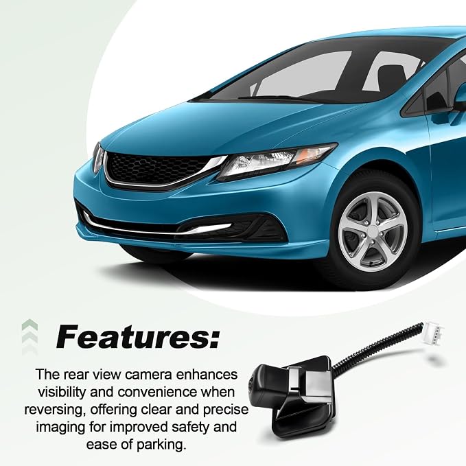Backup Rear View Reverse Camera Compatible with 2013-2015 Civic Replace 39530-TR3-A51 193843081364 9590-447 39530TR3A51 590447 HO1960103 16548842 PAC156