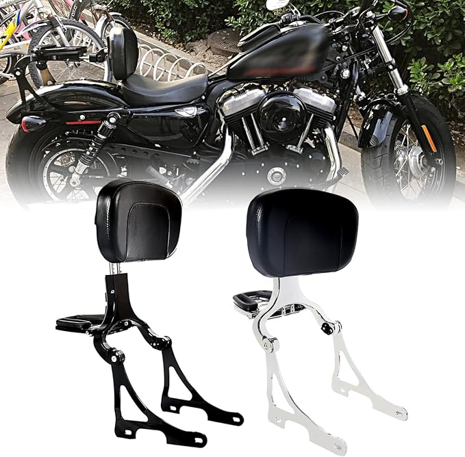 Adjustable Driver/Passenger Seat Backrest Component:Fixed Mounts (Sportster 00-25(Chrome))