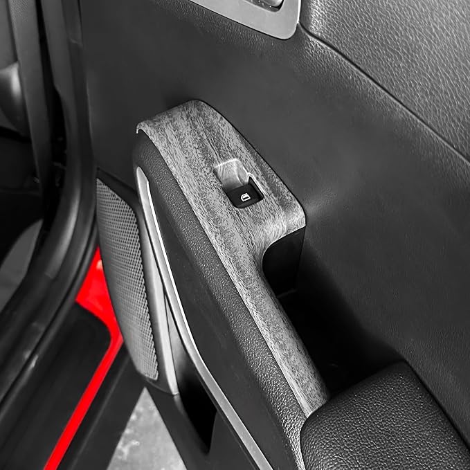 YOUTOOCAR 4PCS Window Switch Panel Trim Covers Compatible with Kia Soul 2022-2026 Accessories (Wood Grain)