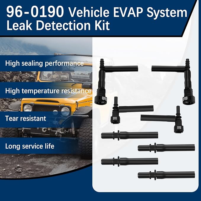 Motor EVAP System Leak Detection Kit, Compatible with Low Pressure Automotive Smoke Machine Diagnostics 96-0190 Vehicle Leak Detector Diagnostic Tester Tools kit