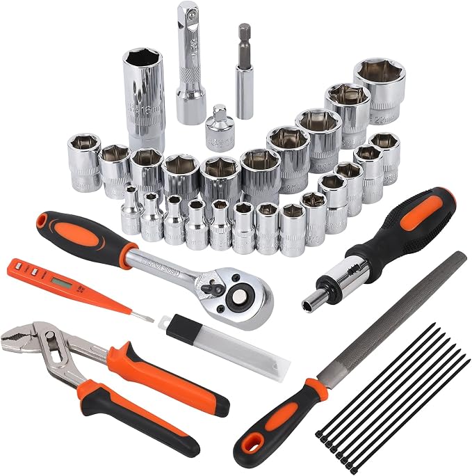 GarveeTech 236 Piece Tool Set, Socket Wrench General Home/Auto Repair Tool Kit, Combination Package Mixed Tool Set Hand Tool Kit with Plastic Toolbox Storage Case