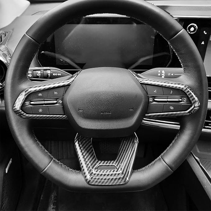 Premium Car Steering Wheel Handle Frame Cover, Compatible with Chevy Equinox RS 2025-2026 Accessories– Anti-Slip, Universal Fit, Easy Install & Luxury Upgrade Accessories (Carbon Fiber Pattern)