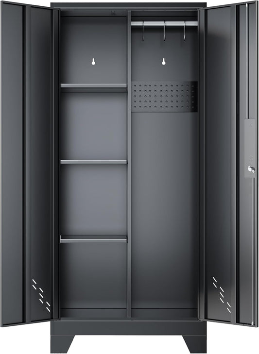 Metal Garage Storage Cabinet for Home,Storage with Doors and Shelves,61" Locking Tool for Office,Garage,Gym,School(61" Home Office Cabinet)