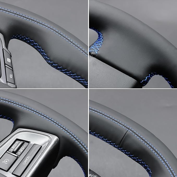 MEWANT Hand Stitch Steering Wheel Cover Wrap for Subaru WRX 2015-2021 / WRX STI 2015-2021 Steering Wheel Accessories for Subaru WRX